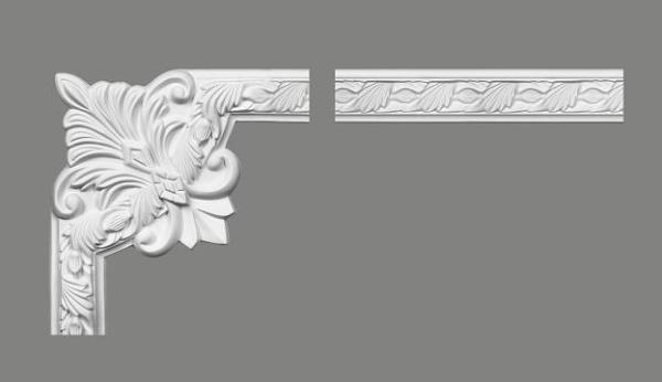 Wand 258 PU  5,7x2,2cm  feste Stuckleiste für Wandgestaltung